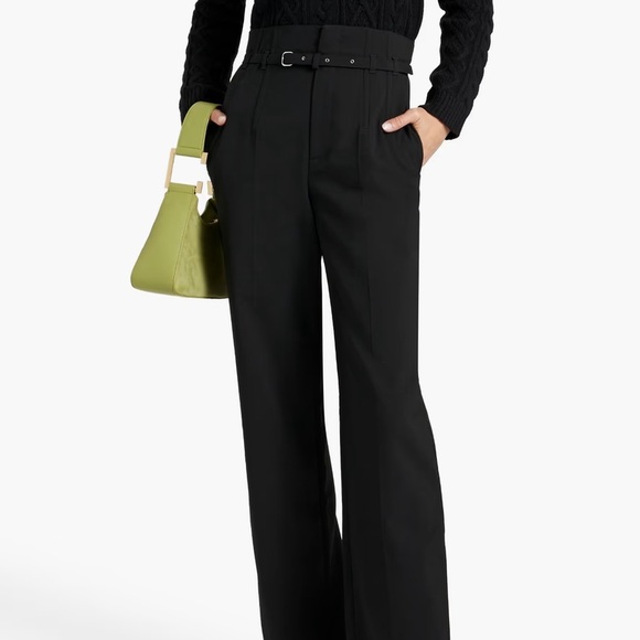 RED Valentino Pants - NWT RED Valentino Elegant Black Belted High Waist Wide Leg Trousers